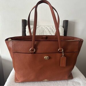 Coach Brown Leather Tote Bag